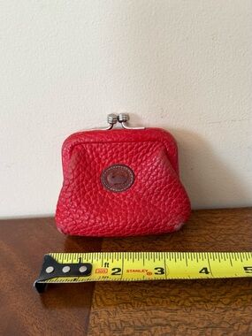 Dooney & Bourke Red Pebbled Leather Kiss-Lock Coin Purse